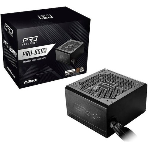 ASRock Pro-850B 850W Μαύρο Τροφοδοτικό Υπολογιστή Full Wired 80 Plus Bronze