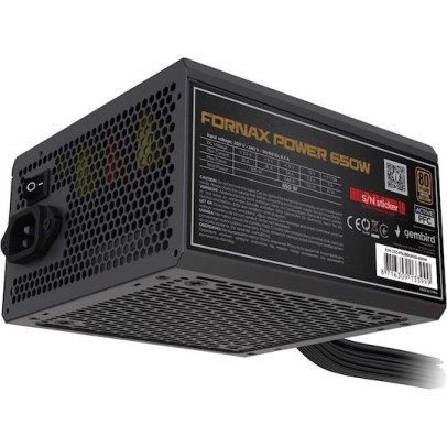 Gembird 650W Μαύρο Τροφοδοτικό Υπολογιστή Full Wired 80 Plus Bronze (CCC-PSUBRONZE-650W)