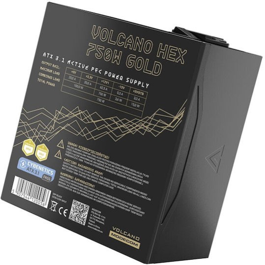 Modecom Volcano Hex 750W Μαύρο Τροφοδοτικό Υπολογιστή Full Modular Cybenetics Gold