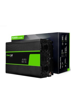 Green Cell Pure Sine Inverter Αυτοκινήτου Καθαρού Ημιτόνου 3000W για Μετατροπή 24V DC σε 230V AC με 1xUSB