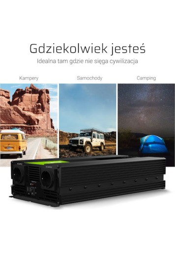 Green Cell Pure Sinusoid Inverter Αυτοκινήτου Καθαρού Ημιτόνου 2000W για Μετατροπή 24V DC σε 230V AC με 1xUSB