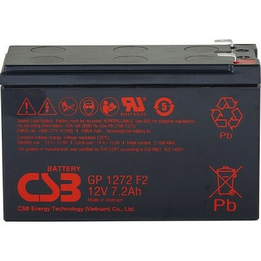 CSB GP1272 F2 Μπαταρία UPS με Χωρητικότητα 7.2Ah και Τάση 12V 1τμχ