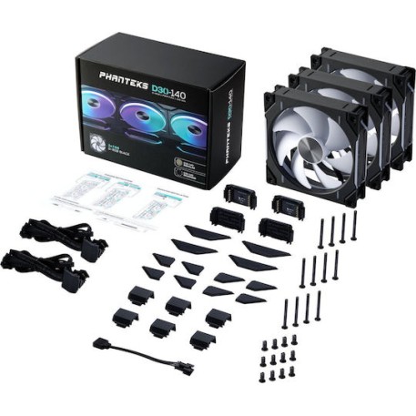 Phanteks PH-F140D30 Case Fan με RGB Φωτισμό και Σύνδεση 4-Pin PWM 3τμχ
