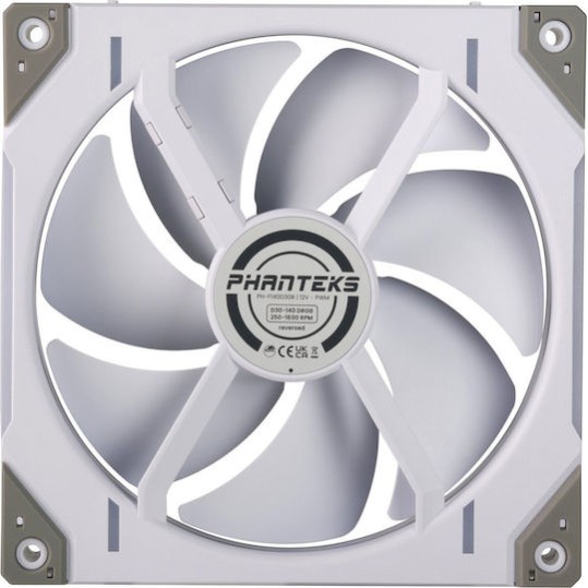 Phanteks PH-F140D30R Case Fan με RGB Φωτισμό και Σύνδεση 4-Pin PWM Λευκό