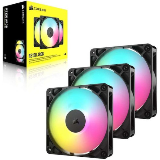 Corsair RS120 Case Fan με ARGB Φωτισμό και Σύνδεση 4-Pin PWM 3τμχ