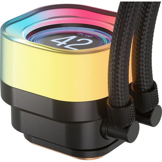 Corsair iCUE LINK TITAN 360 RX LCD Υδρόψυξη Επεξεργαστή Τριπλού Ανεμιστήρα 120mm για Socket AM4/AM5/1700 με RGB Φωτισμό