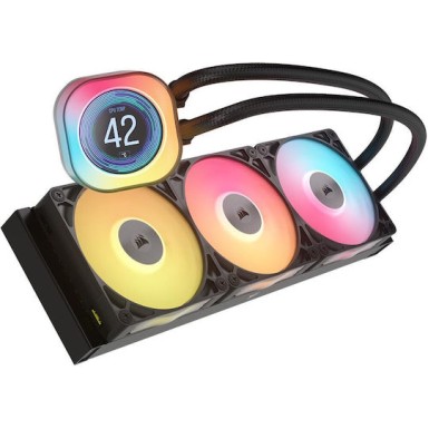 Corsair iCUE LINK TITAN 360 RX LCD Υδρόψυξη Επεξεργαστή Τριπλού Ανεμιστήρα 120mm για Socket AM4/AM5/1700 με RGB Φωτισμό