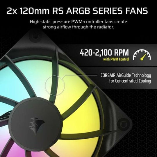 Corsair Nautilus 240 RS Υδρόψυξη Επεξεργαστή Διπλού Ανεμιστήρα 120mm για Socket AM4/AM5/1700 με ARGB Φωτισμό