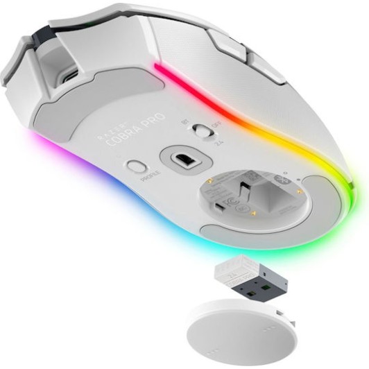 Razer Cobra Pro Ασύρματο RGB Gaming Ποντίκι 30000 DPI Λευκό