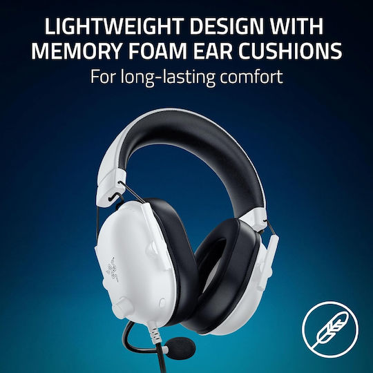 Razer BlackShark V2 X For Playstation Over Ear Gaming Headset με σύνδεση 3.5mm Λευκό for PC / XBOX / Nintendo Switch / PS4 / PS5 / Nintendo Switch 2