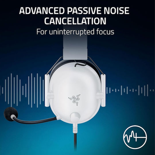 Razer BlackShark V2 X For Playstation Over Ear Gaming Headset με σύνδεση 3.5mm Λευκό for PC / XBOX / Nintendo Switch / PS4 / PS5 / Nintendo Switch 2