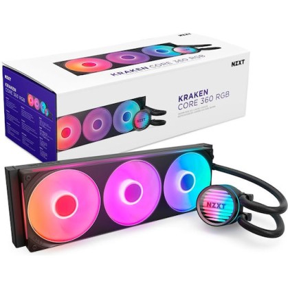 NZXT Kraken Core 360 Υδρόψυξη Επεξεργαστή Τριπλού Ανεμιστήρα 120mm για Socket AM4/AM5/1700/1200 με RGB Φωτισμό