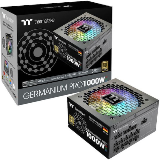 Thermaltake Germanium Pro RGB 1000W Μαύρο Τροφοδοτικό Υπολογιστή Full Modular 80 Plus Gold