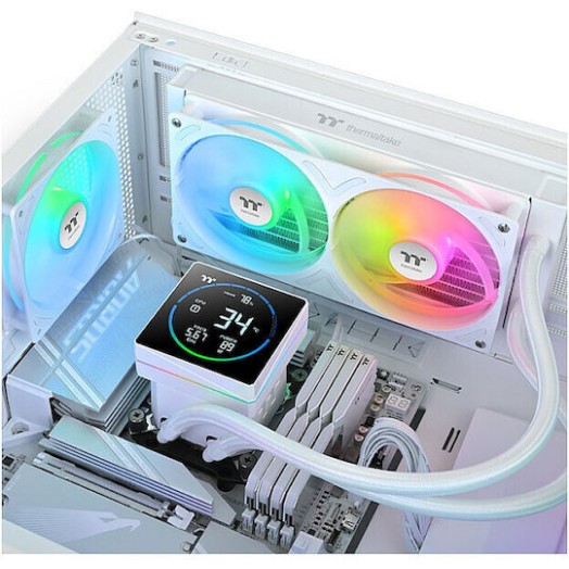 Thermaltake TH240-S V3 ARGB Sync (v3) Υδρόψυξη Επεξεργαστή Διπλού Ανεμιστήρα 120mm για Socket AM4/AM5/1700/1200/115x Λευκή