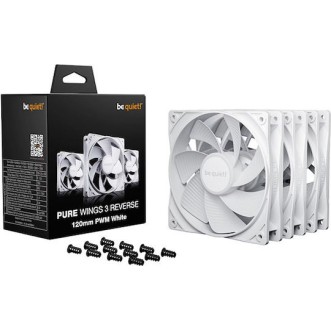 Be Quiet Pure Wings 3 Case Fan 120mm με Λευκό Φωτισμό και Σύνδεση 4-Pin PWM 3τμχ Λευκό