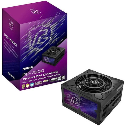 ASRock Phantom Gaming PG-750G 750W Μαύρο Τροφοδοτικό Υπολογιστή Full Modular 80 Plus Gold