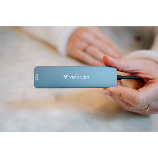 Verbatim USB-C Docking Station με HDMI 4K PD Γκρι (32158)