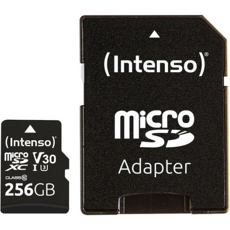 Intenso microSDXC 256GB Class 10 UHS-I 30MB/s με αντάπτορα