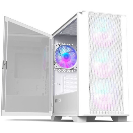 Montech AIR 100 ARGB Gaming Mini Tower Κουτί Υπολογιστή με Πλαϊνό Παράθυρο Λευκό