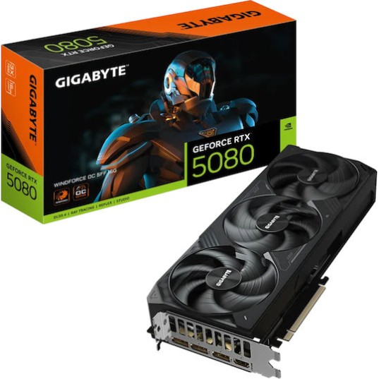 Gigabyte GeForce RTX 5080 16GB GDDR7 Windforce OC SFF Κάρτα Γραφικών
