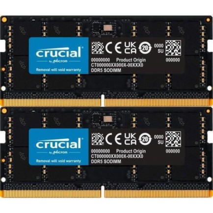 Crucial DDR5 64GB RAM με 2x32GB Modules και Ταχύτητα 4800 για Laptop