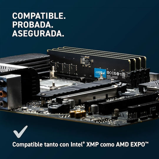 Crucial DDR5 32GB RAM με 2x16GB Modules και Ταχύτητα 5600 για Desktop