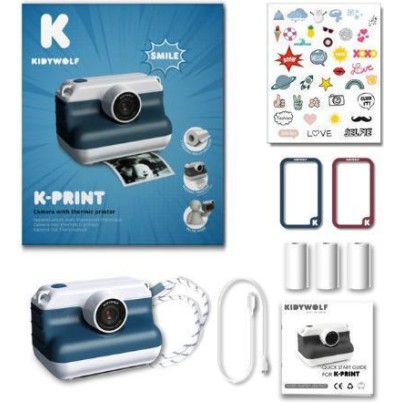Kidywolf KDW-182709 Παιδική Φωτογραφική Μηχανή με Θερμική Εκτύπωση Μπλε