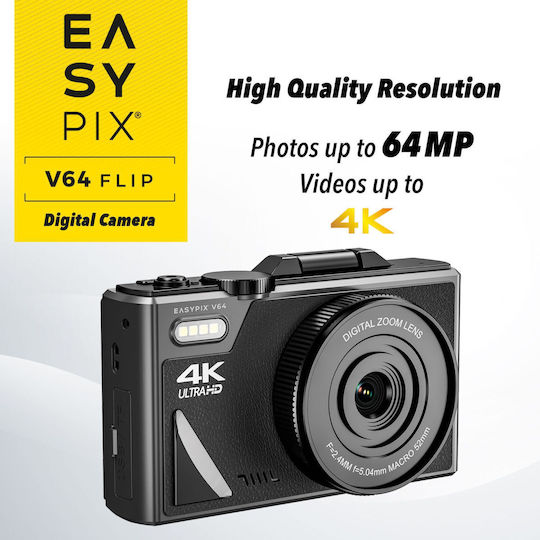 EasyPix V64 Flip Compact Φωτογραφική Μηχανή Μαύρη