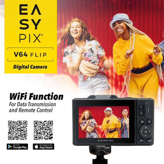 EasyPix V64 Flip Compact Φωτογραφική Μηχανή Μαύρη