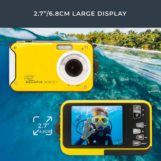 EasyPix W3027 Compact Φωτογραφική Μηχανή 5MP Full HD (1080p) Οπτικού Ζουμ 4x Κίτρινη