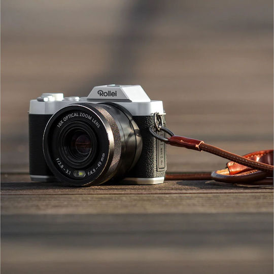 Rollei Powerflex Compact Φωτογραφική Μηχανή 8MP Οπτικού Ζουμ 10x Ασημί