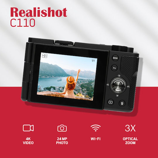 AgfaPhoto Realishot C110 Compact Φωτογραφική Μηχανή 24MP Οπτικού Ζουμ 3x
