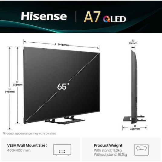 Hisense Smart Τηλεόραση 65