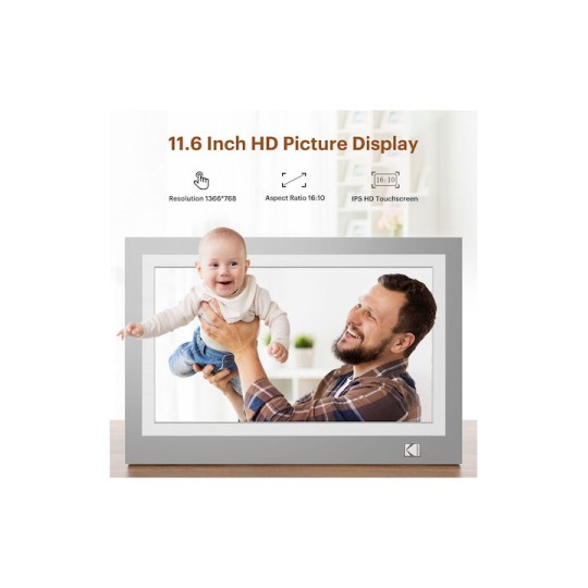 Kodak Ψηφιακή Κορνίζα με WiFi Γκρι RWF-116GR 6972072903272