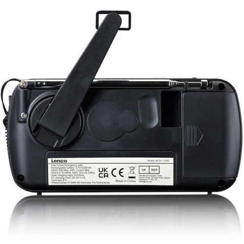 Lenco MCR-113BK Επιτραπέζιο Ραδιόφωνο Ηλιακό Μαύρο