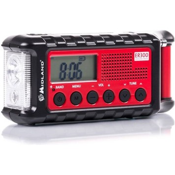 Midland ER300 Emergency Φορητό Ραδιόφωνο Μπαταρίας Μαύρο