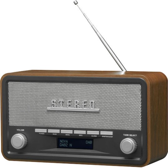 Denver DAB-18 Retro Επιτραπέζιο Ραδιόφωνο Ρεύματος / Μπαταρίας DAB+ με Bluetooth Καφέ