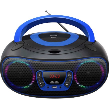 Denver Φορητό Ηχοσύστημα με Bluetooth / CD / USB / Ραδιόφωνο Μπλε
