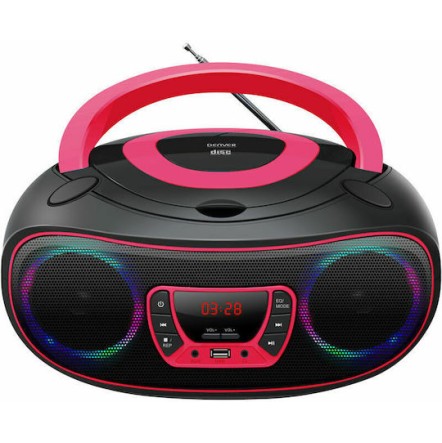 Denver Φορητό Ηχοσύστημα με Bluetooth / CD / USB / Ραδιόφωνο Ροζ