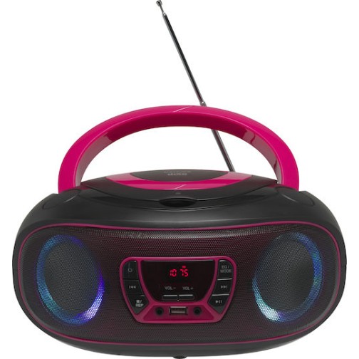 Denver Φορητό Ηχοσύστημα με Bluetooth / CD / USB / Ραδιόφωνο Ροζ