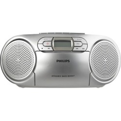 Philips Φορητό Ηχοσύστημα AZ127 με CD / Κασετόφωνο / Ραδιόφωνο σε Ασημί Χρώμα