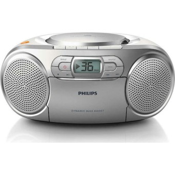 Philips Φορητό Ηχοσύστημα AZ127 με CD / Κασετόφωνο / Ραδιόφωνο σε Ασημί Χρώμα