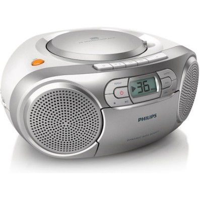 Philips Φορητό Ηχοσύστημα AZ127 με CD / Κασετόφωνο / Ραδιόφωνο σε Ασημί Χρώμα