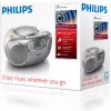 Philips Φορητό Ηχοσύστημα AZ127 με CD / Κασετόφωνο / Ραδιόφωνο σε Ασημί Χρώμα