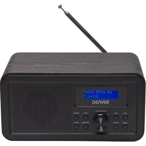 Denver DAB-30 Light Wood Επιτραπέζιο Ραδιόφωνο Ρεύματος / Μπαταρίας DAB+ Μαύρο