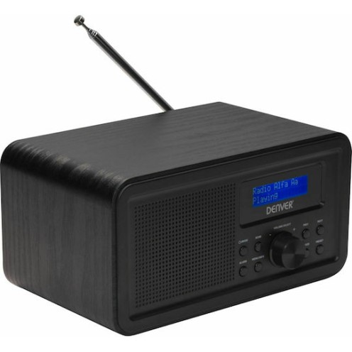 Denver DAB-30 Light Wood Επιτραπέζιο Ραδιόφωνο Ρεύματος / Μπαταρίας DAB+ Μαύρο