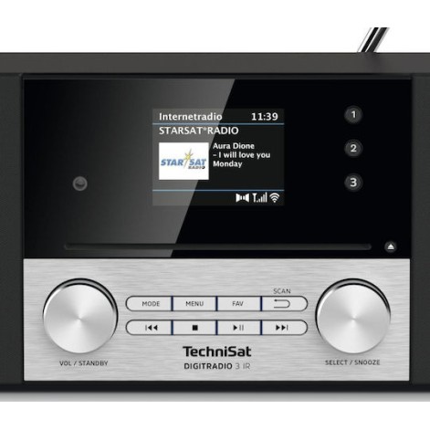 Technisat Ηχοσύστημα 2.0 Digitradio 3 IR 0000/3956 20W με CD / Digital Media Player και Bluetooth Μαύρο