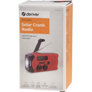 Denver SCR-2010 Φορητό Ραδιόφωνο Ηλιακό με USB Κόκκινο