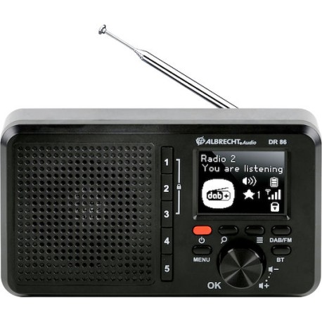 Albrecht DR 86 Φορητό Ραδιόφωνο Επαναφορτιζόμενο DAB+ με USB Μαύρο