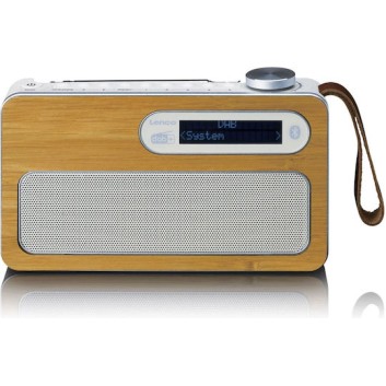 Lenco PDR-040 Bamboo Επιτραπέζιο Ραδιόφωνο Επαναφορτιζόμενο DAB+ με Bluetooth Γκρι